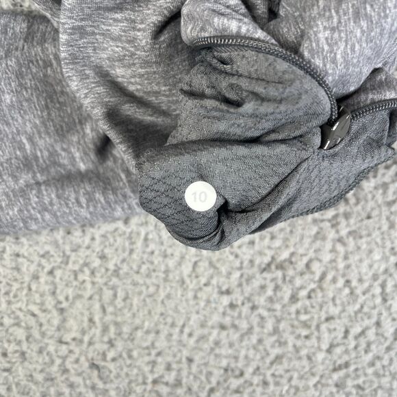 Lululemon Think Fast Shirt Womens 10 Pullover 1/2 Zip Performance Top Thumbholes - Picture 8 of 12
